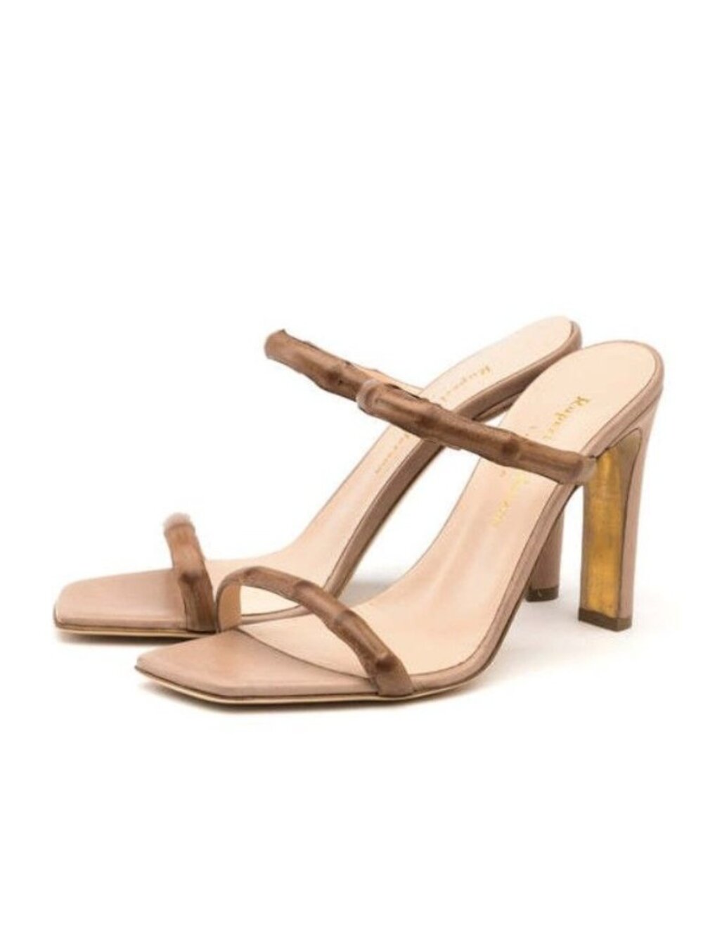 Rupert Sanderson Stromboli Heel In Oyster Size 37.5 NIB Bamboo Look EU 37.5 US 6